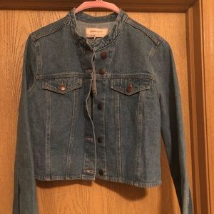 BCBG Crop Blue Jean Jacket, Size L